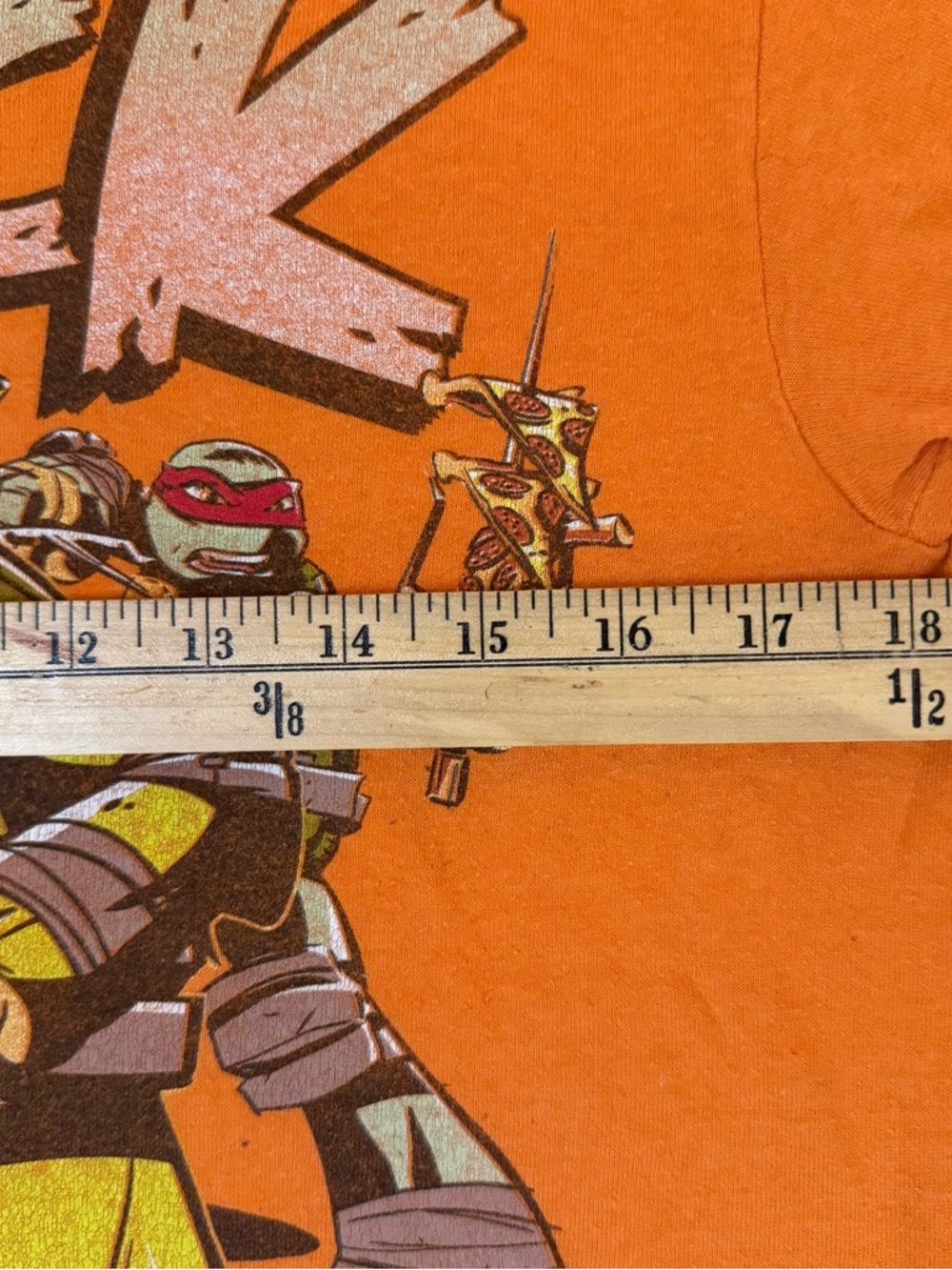 Teenage Mutant Ninja Turtles Orange Graphic T-Shirt sz M Trick or Pizza 🐢🍕🤙 I - Picture 5 of 9